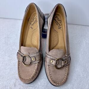 NWOT Natural Soul Wilson Suede Preppy Loafers Women’s Size 6.5 Slip On Moc Toe